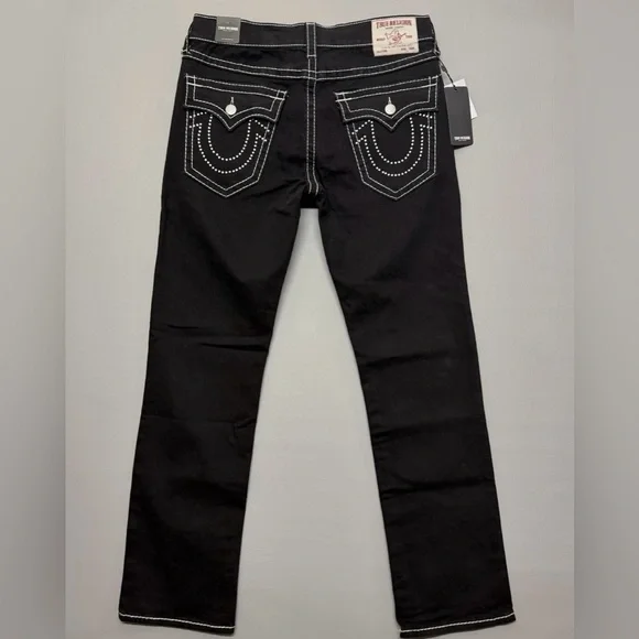 True Religion Ricky Big T Flap Relaxed Straight Mens Sz W38 L34 Rinse Black
